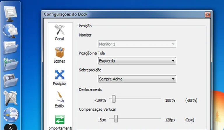 RocketDock, lançador de aplicativos, barra de tarefas personalizada