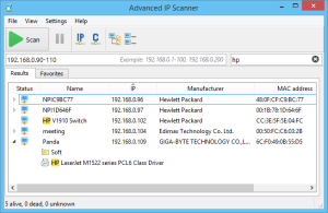 Advanced IP Scanner, escaneamento de rede, gerenciamento de IP